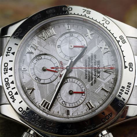 18ct white gold rolex daytona|daytona white gold meteorite dial.